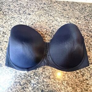 Vanity Fair 74380 Strapless Full Coverage Bra Black Size 40DD